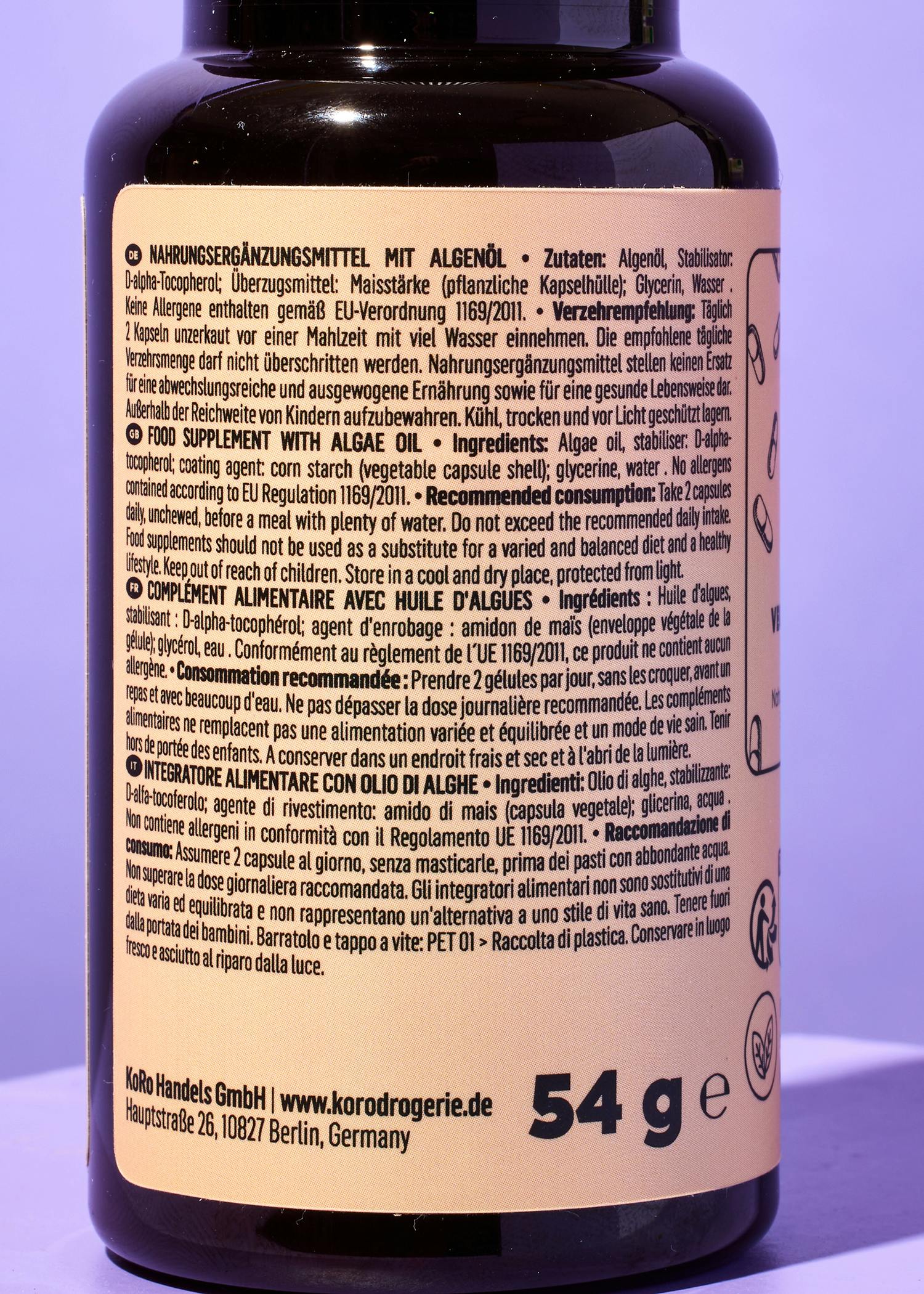 Vegane Omega 3 Kapseln 90 Stück