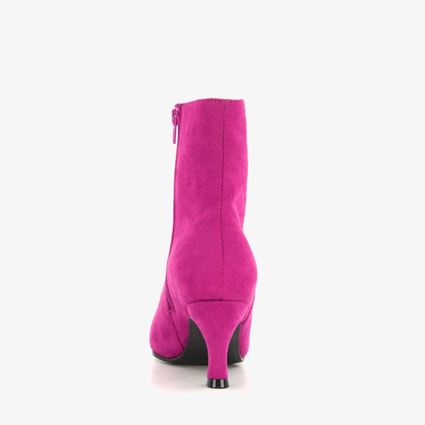 Nova dames enkellaarsjes met hak fuchsia roze