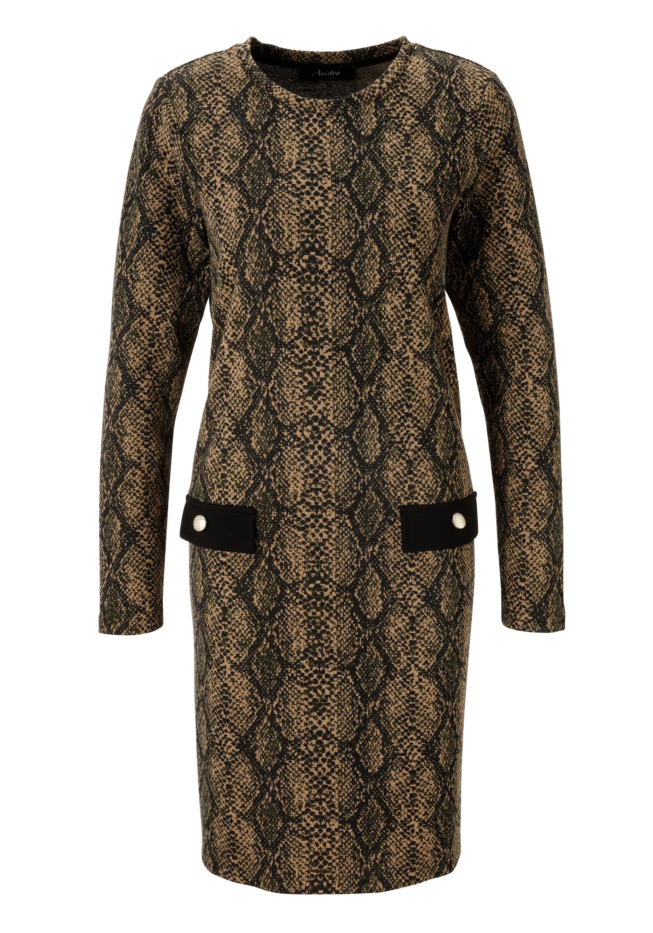 Aniston CASUAL Jerseykleid Faketaschen im extravagantem Schlangen-Muster - NEUE KOLLEKTION