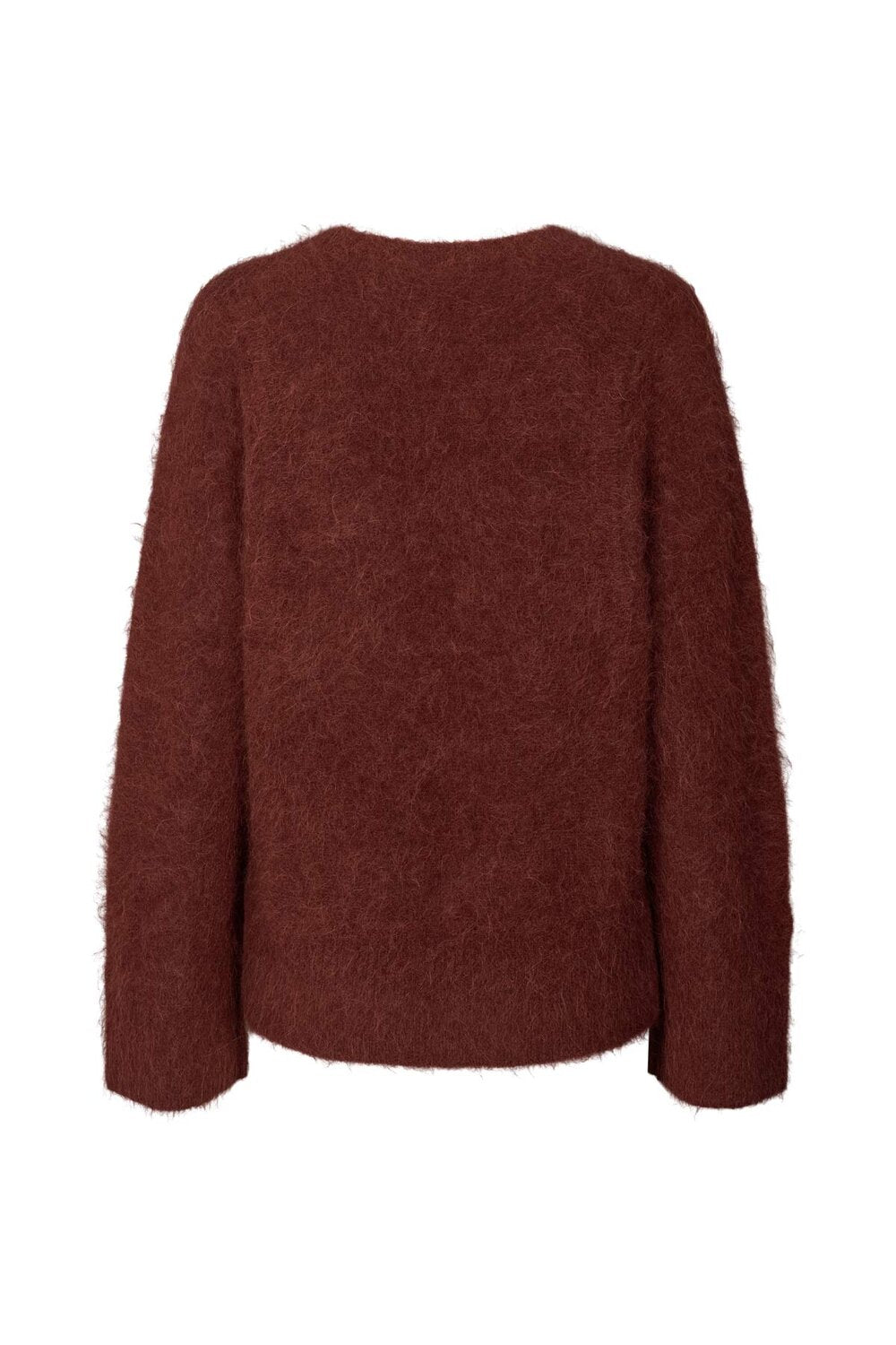 Rabens Saloner  Lott Fluffy split striktrøje - Burgundy
