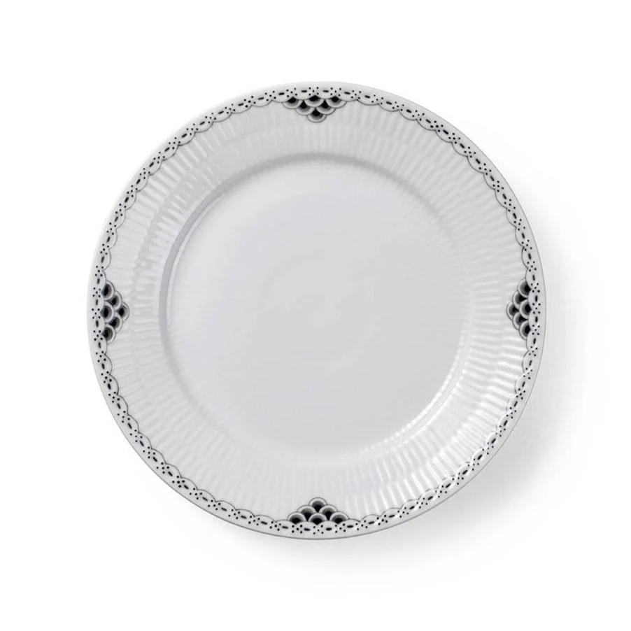 Royal Copenhagen  Sort Riflet Blonde tallerken - Ø22 cm.