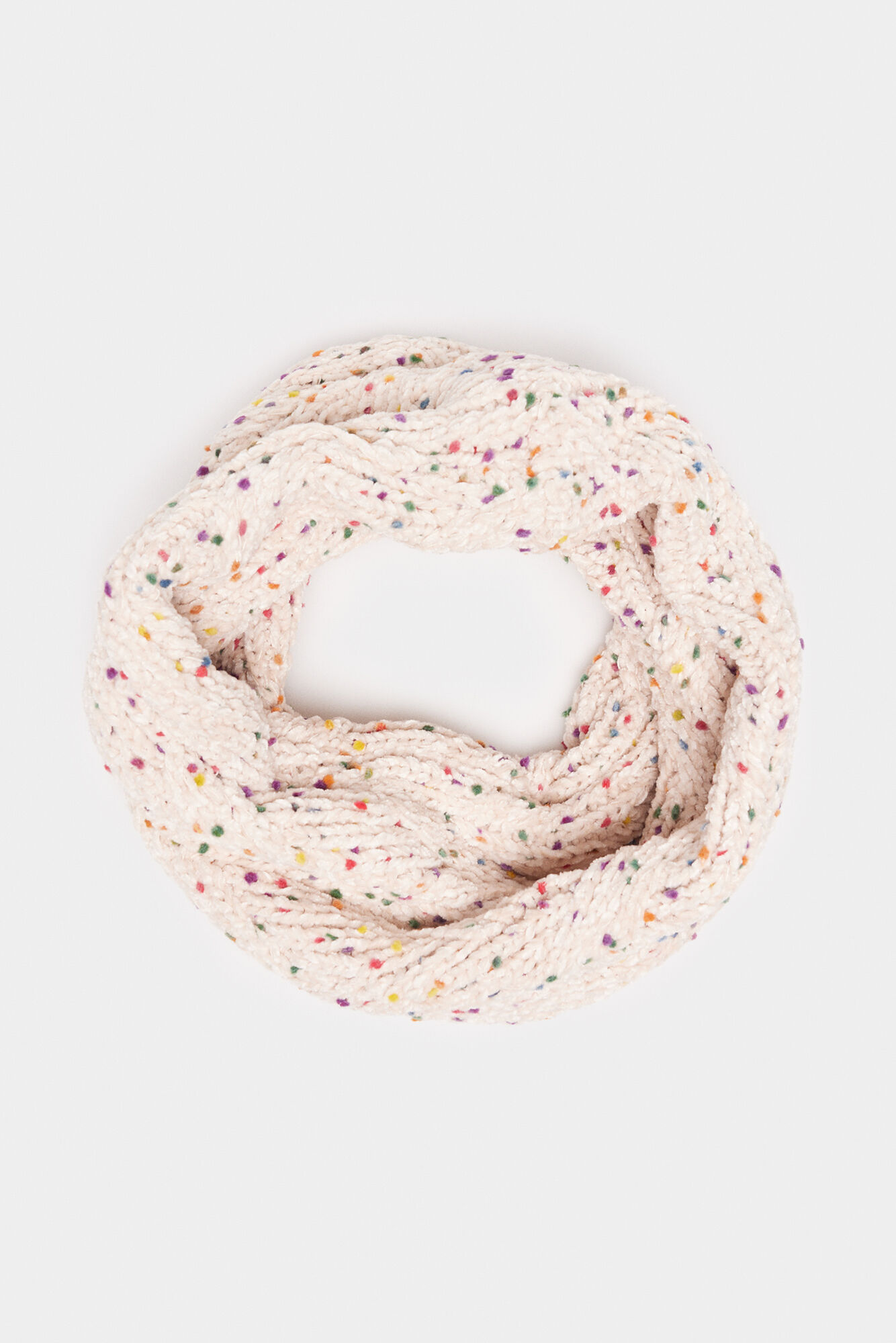 Gola de chenille multicolorida
