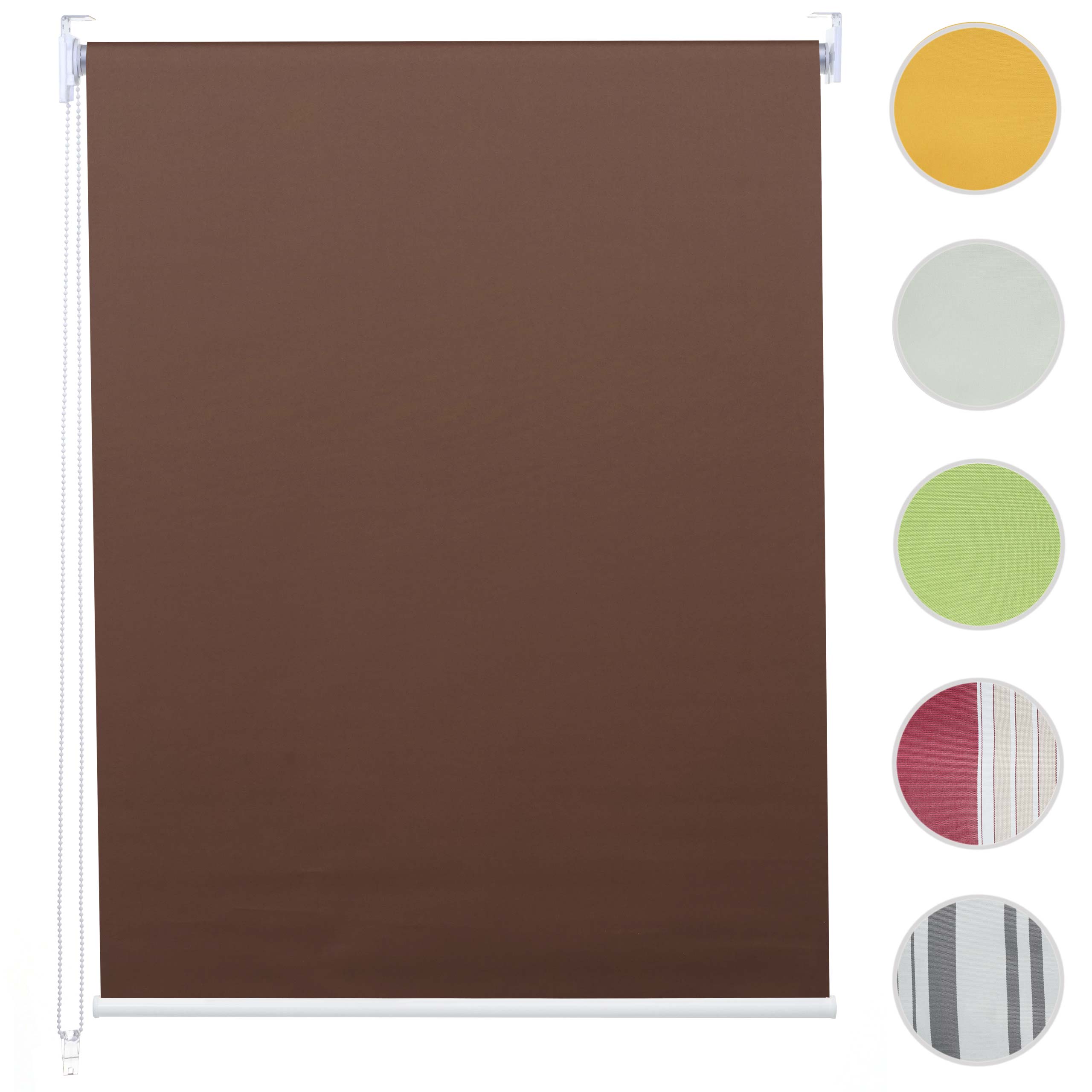Rollo MCW-D52, Fensterrollo Seitenzugrollo Jalousie, Sonnenschutz Verdunkelung blickdicht 40x160cm ~ braun