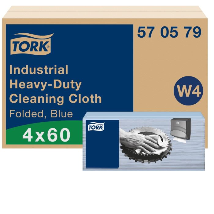 Tork 570579 Industrial Heavy-Duty Gevouwen Reinigingsdoek (570578) Blauw W4, 240 stuks (570579)