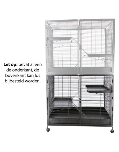 Keddoc Rattenkooi Animal Home Penthouse Bottom - Dierenverblijf - 93.5x63x83.5 cm Antraciet
