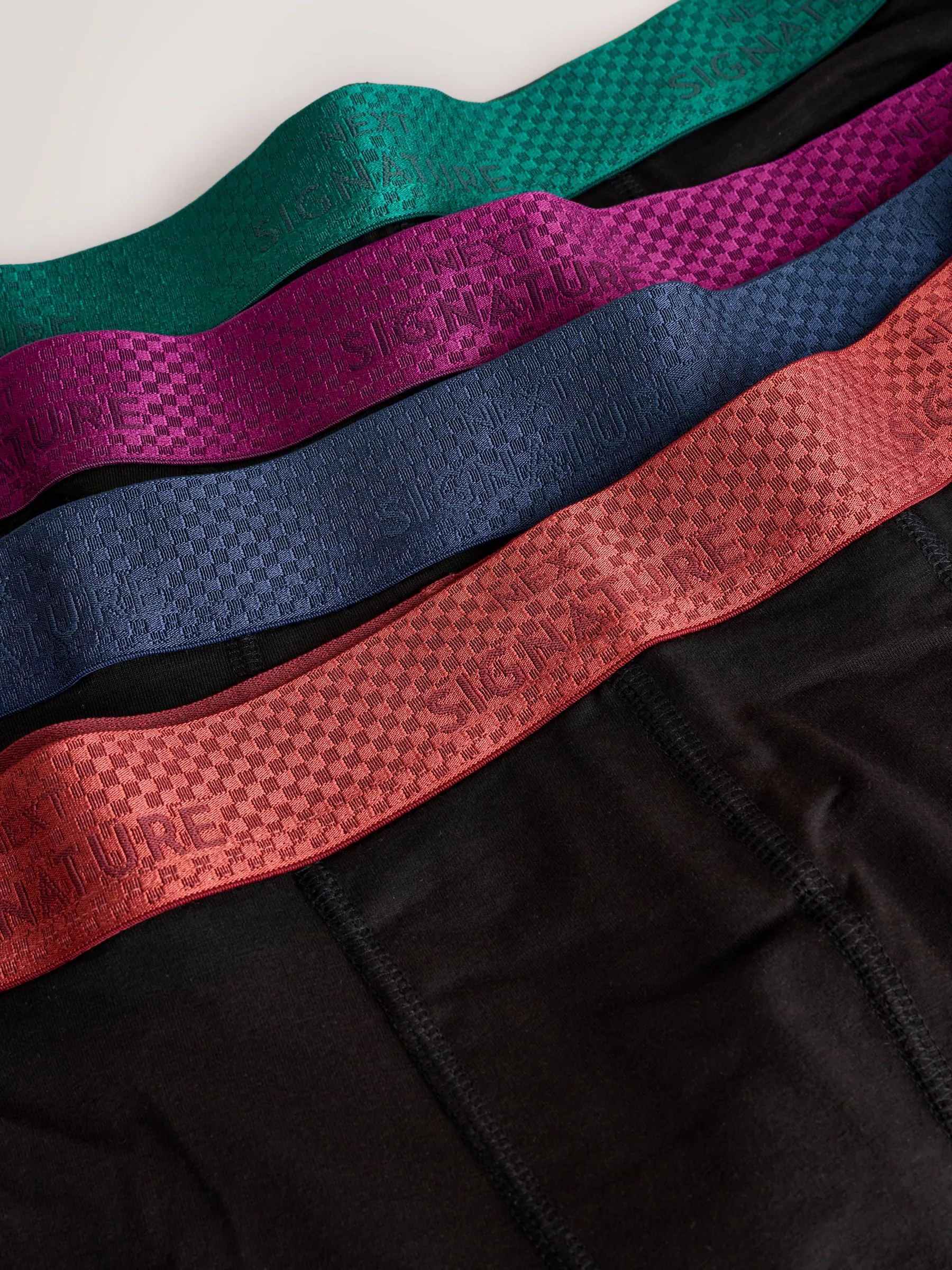 Zwart rijk metallic rood/groen tailleband - Signature Comfort Zachte Boxershorts
