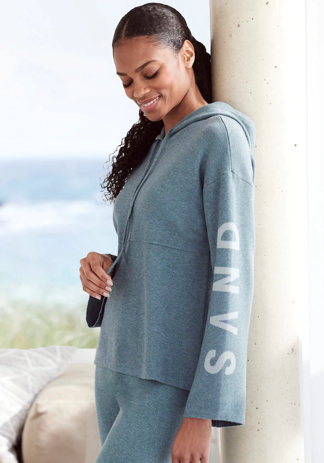 Elbsand Hoodie »«, Strickpullover mit eingestricktem Logo, Loungewear