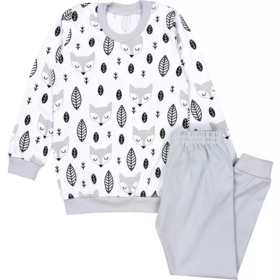 TupTam Kinder Jungen Pyjama Set Langarm 2-teilig grau