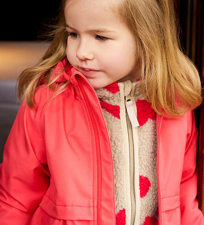 CeLaVi Fleecejacke - Teddy - Cayenne m. Herzen