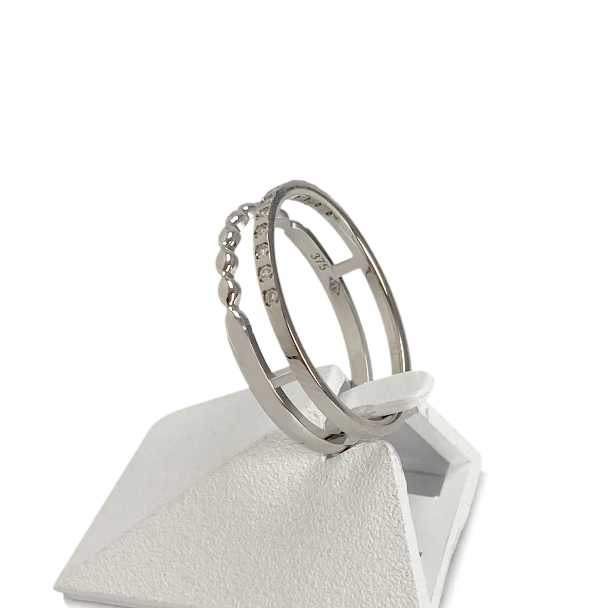 Bague d'occasion or 375 blanc diamants