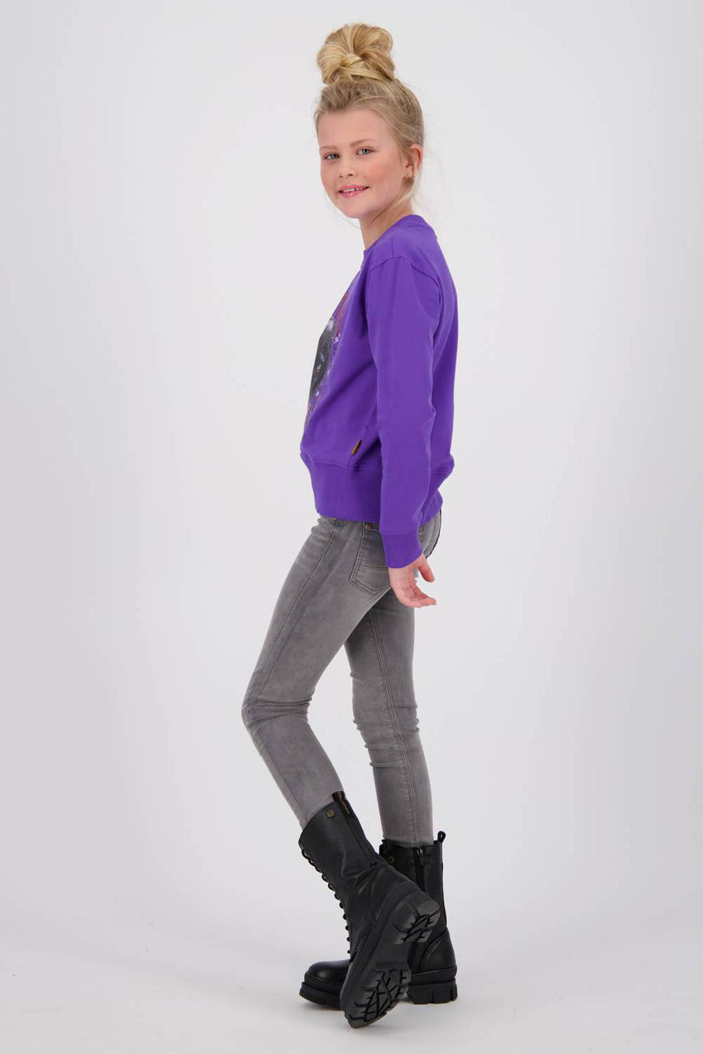 Vingino sweater Naria met printopdruk paars