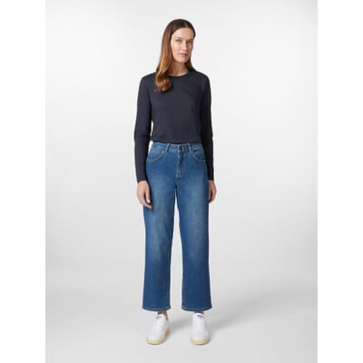 Damen-Relaxed-Jeans, Blau