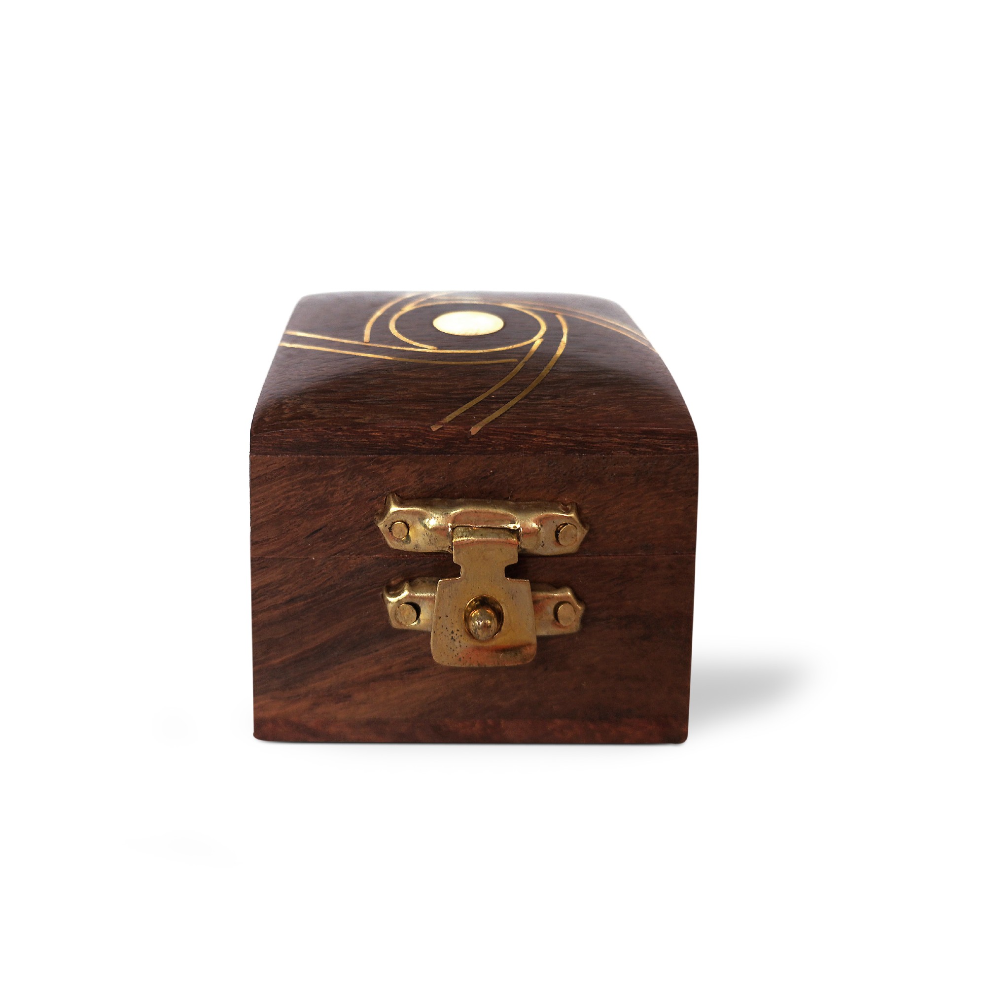 Box mit Messingschloss, natur, T 5 cm, B 5 cm, H 4 cm von fischer's lagerhaus