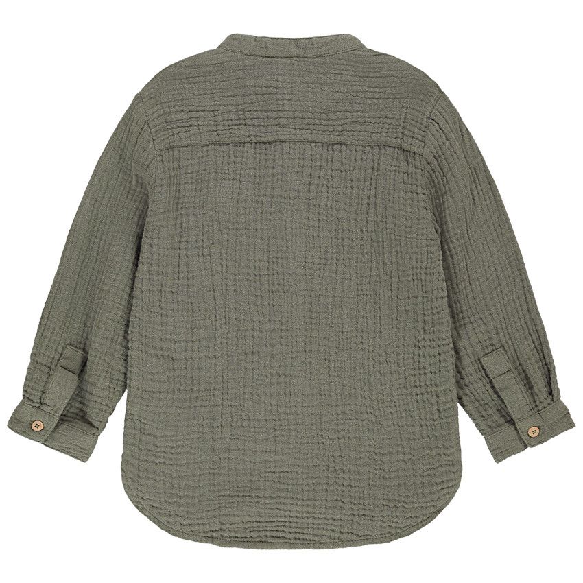 Chemise manches longues en tetra pour bébé garçon - Kaki