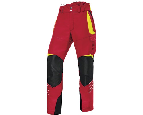 Bosbouw beschermende broek, rood/geel, maat S-89
