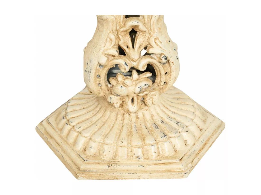 BISCOTTINI Support de Pot de Fleurs - Fonte avec Finition Argent Antique - Porte-Plante - Pot d'Intérieur et d'Extérieur - Jardinière - Jardin - Salon - Salle à Manger - Présentoir - Décoratif - 36x36x53 cm