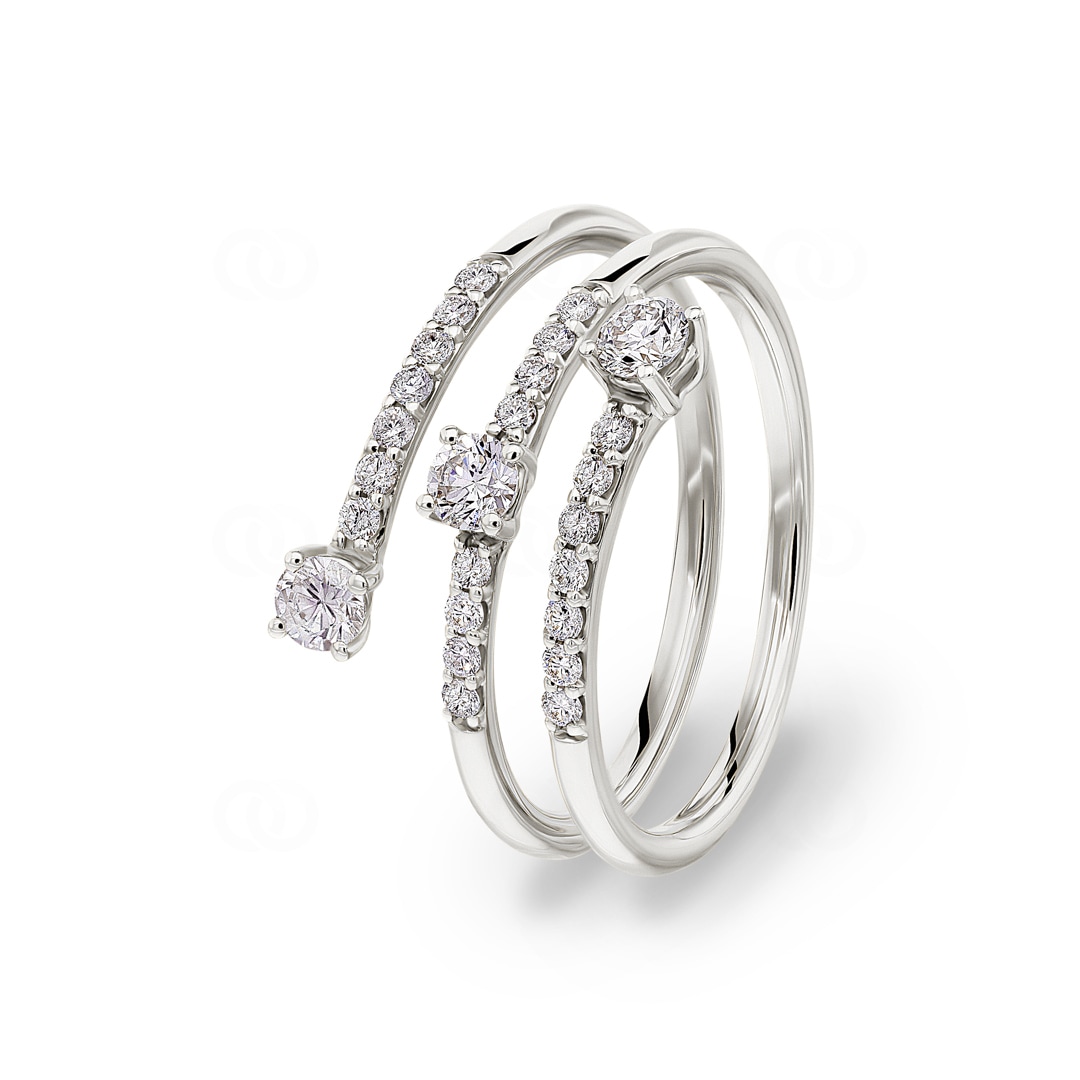 Damenring 750/18 K Weissgold mit Diamanten 0.50 ct H/si