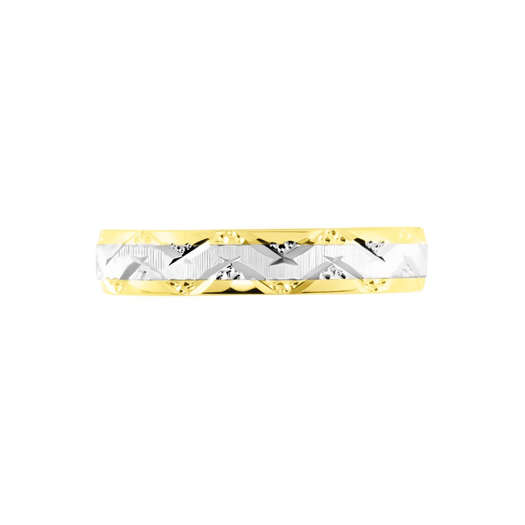 Alliance Clotilde Ruban Plat Or Bicolore