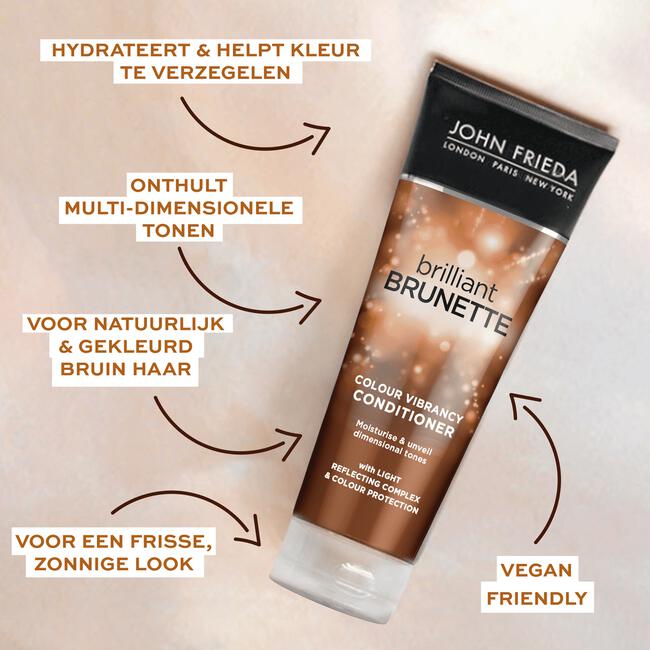 John Frieda Brilliant Brunette Colour Vibrancy Conditioner 250 ML