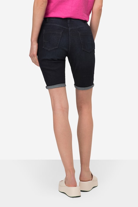 Jeans-Shorts, 5-Pocket, Elastikbund, mit recycelten Materialien