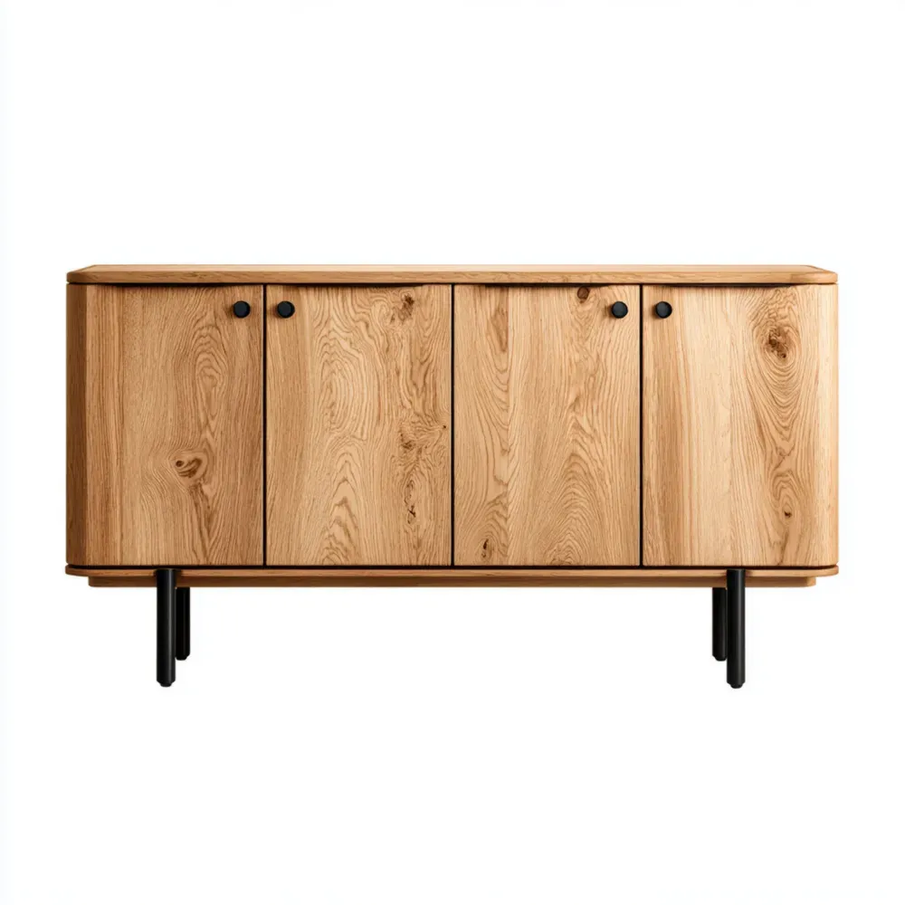 Sideboard Eiche Massivholz 160x40x80 cm - Natur - Skandinavisches Design