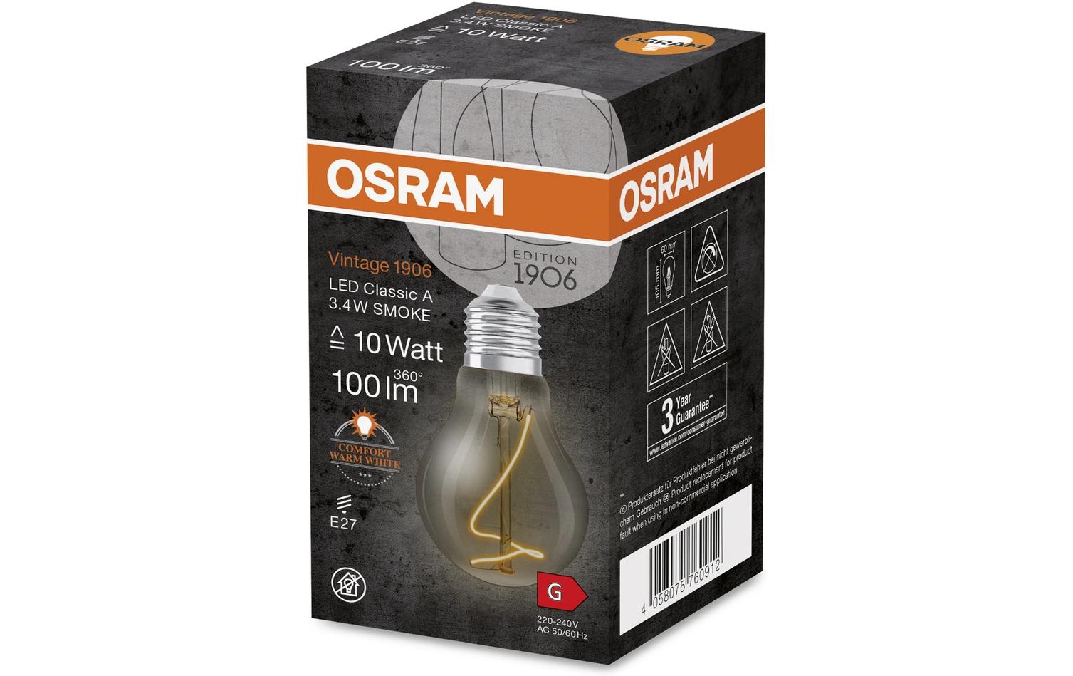 Lampe Vintage 1906 Classic A 10, 3.4W, E27, WarmweissLED-Lampen, Vintage-Edition