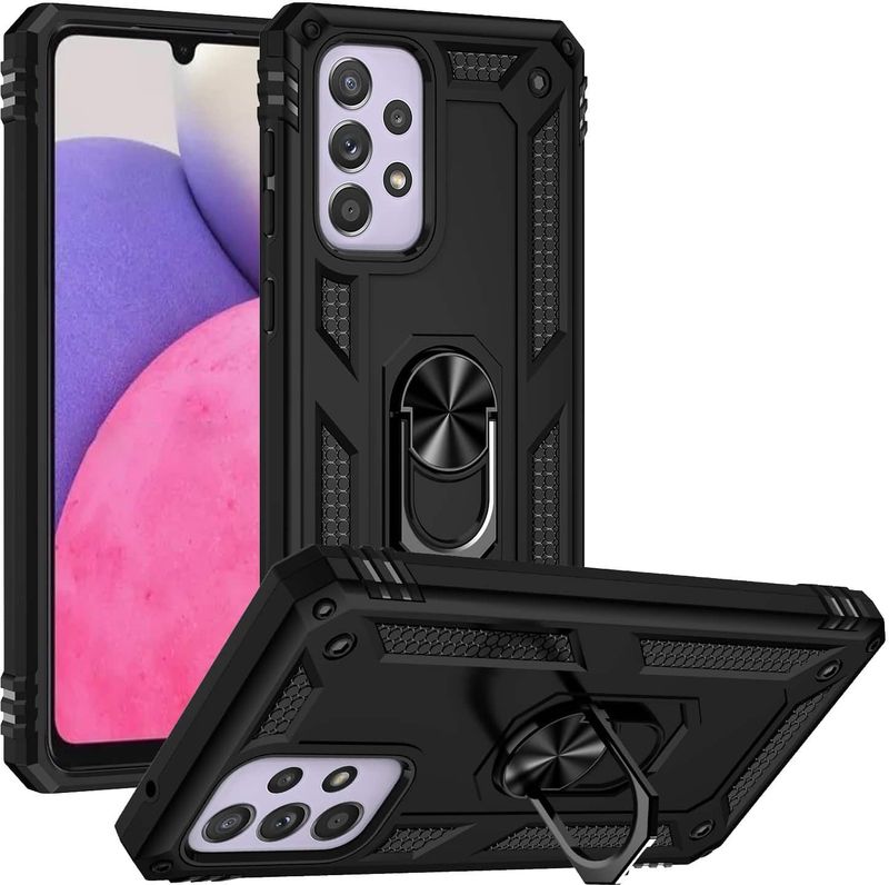 Samsung Galaxy A73 Ringhouder hoesje - Zwart