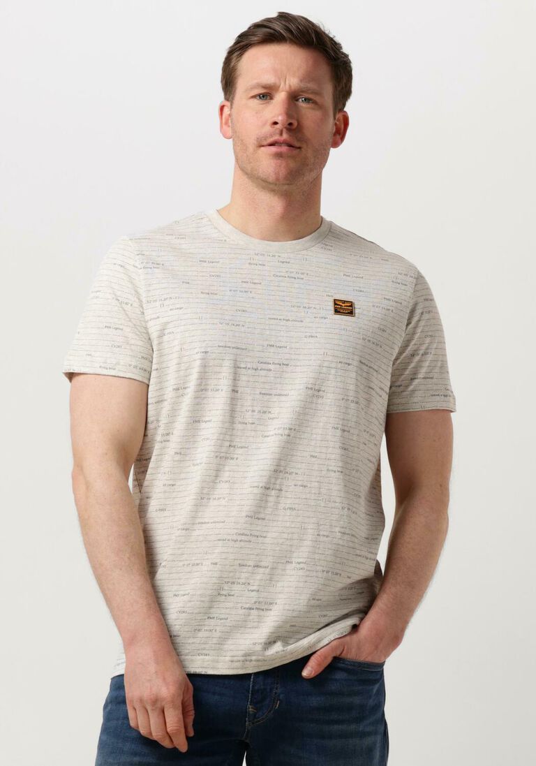PME LEGEND lichtgrijze pme legend t-shirt short sleeve r-neck single jersey melange