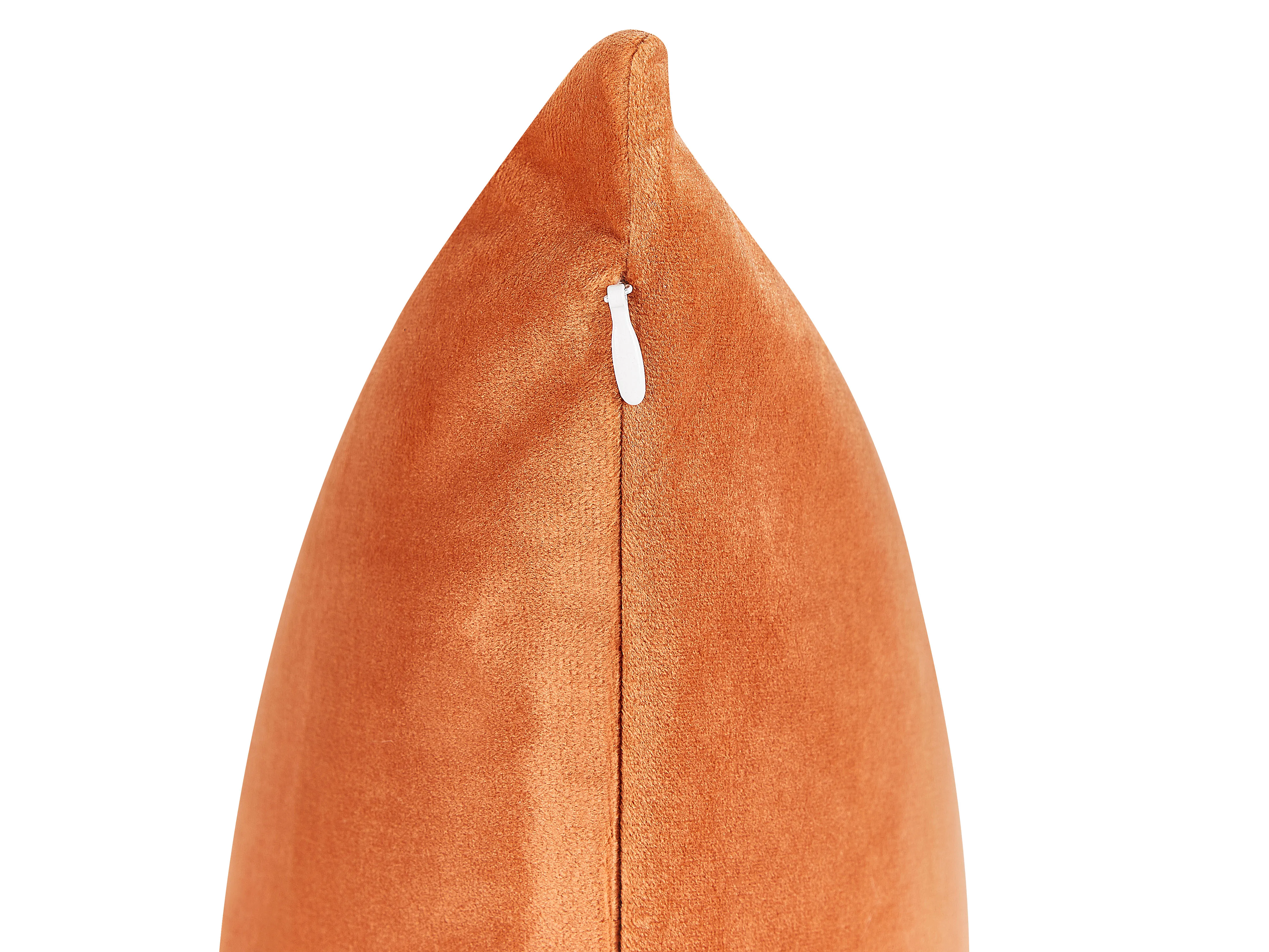 Set van 2 sierkussens CEROPEGIA Fluweel 45 x 45 cm Oranje geometrisch patroon