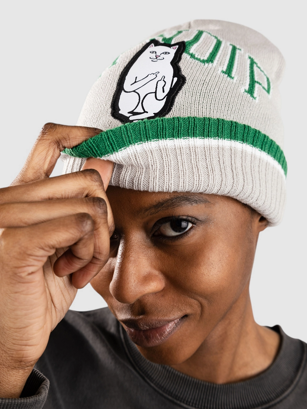 RIPNDIP Lord Nermal Team Spirit Beanie green & grey
