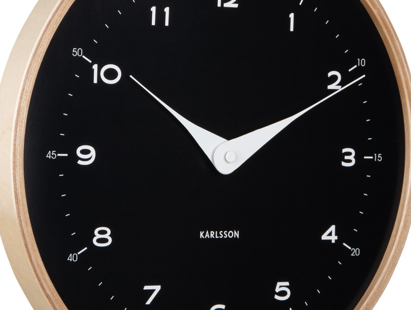 Wall Clock Osado Dome KA5995BK Black wood