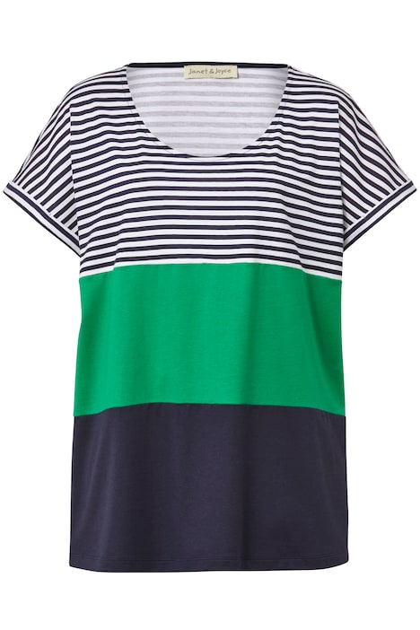 T-Shirt, oversized, Ringel, Rundhals