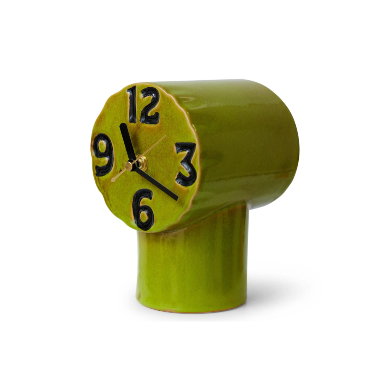 HKliving Retro Ceramic klok Chrome