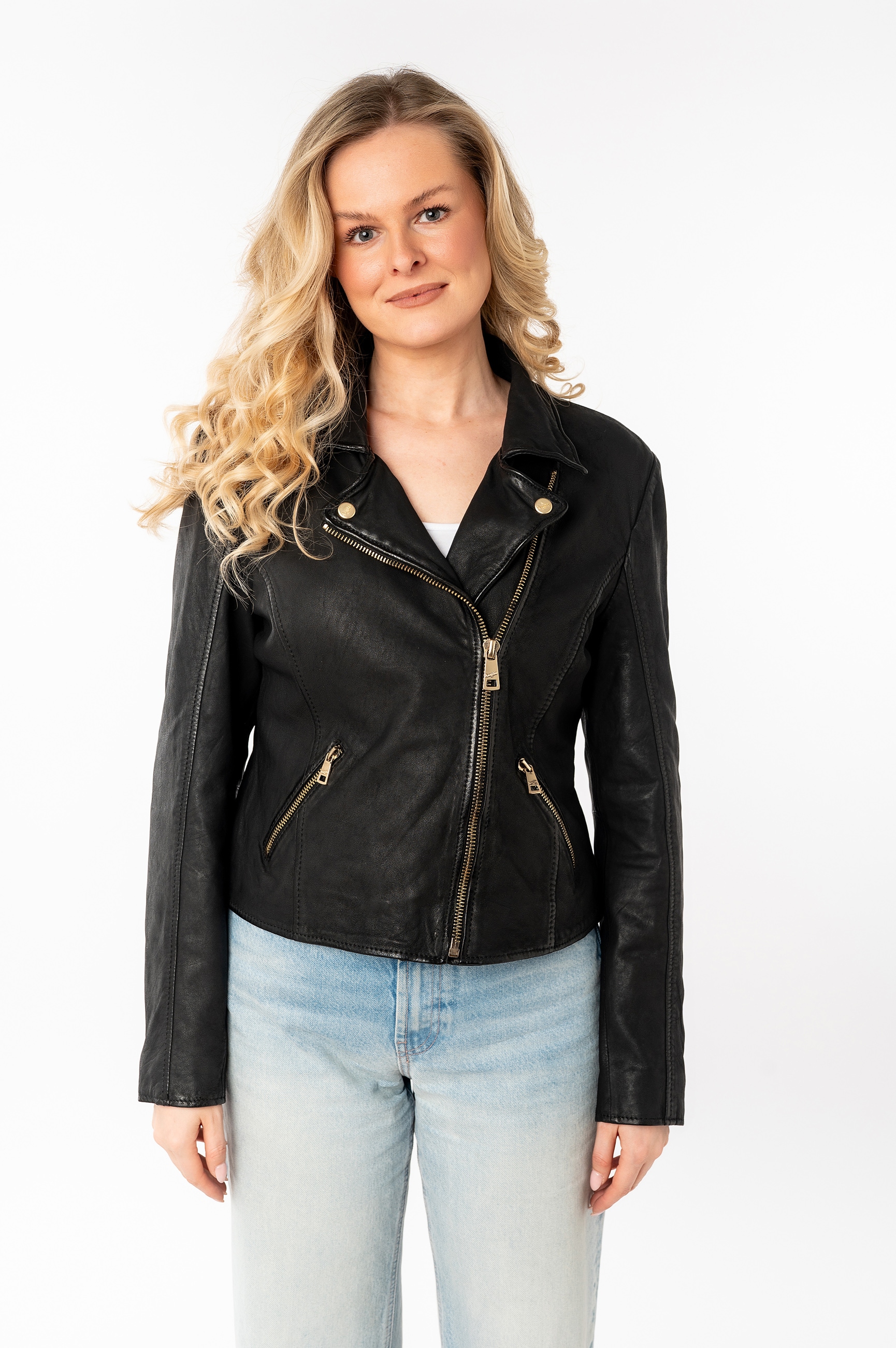 Mauritius Lederjacke »MWInessa« mit Reverskragen