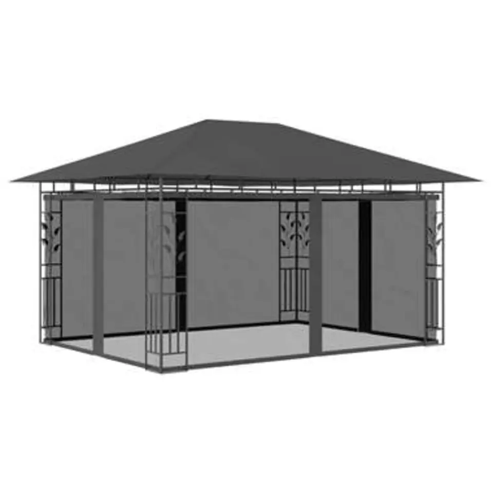 vidaXL - Tuinhuisje - Antraciet - Stof - 4 x 3 x 2.73 m