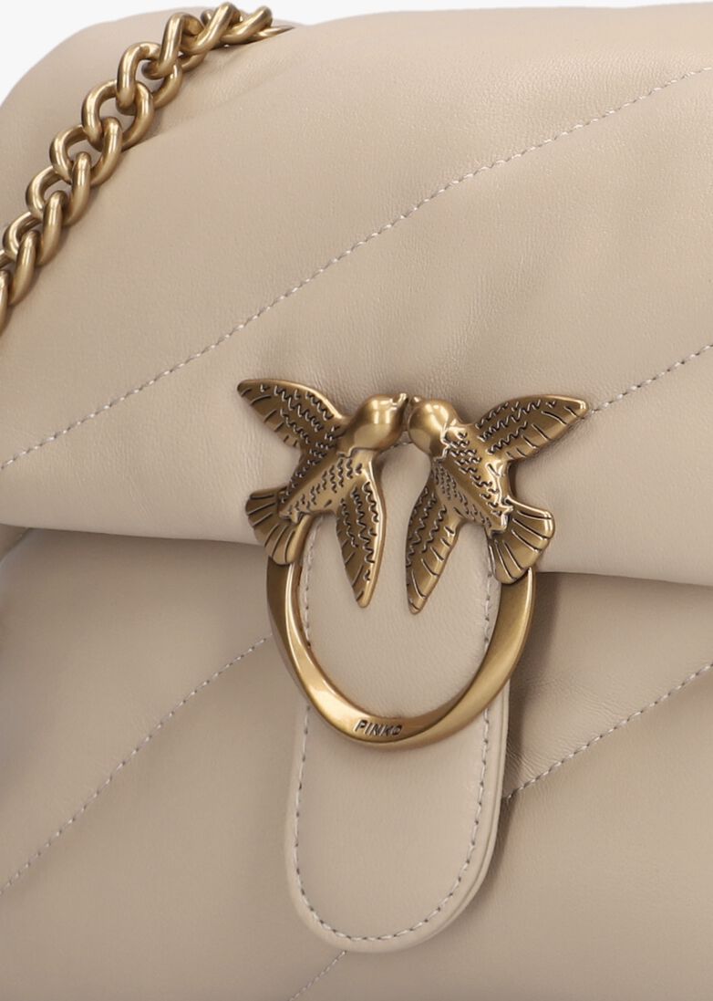 beige pinko schoudertas love puff classic