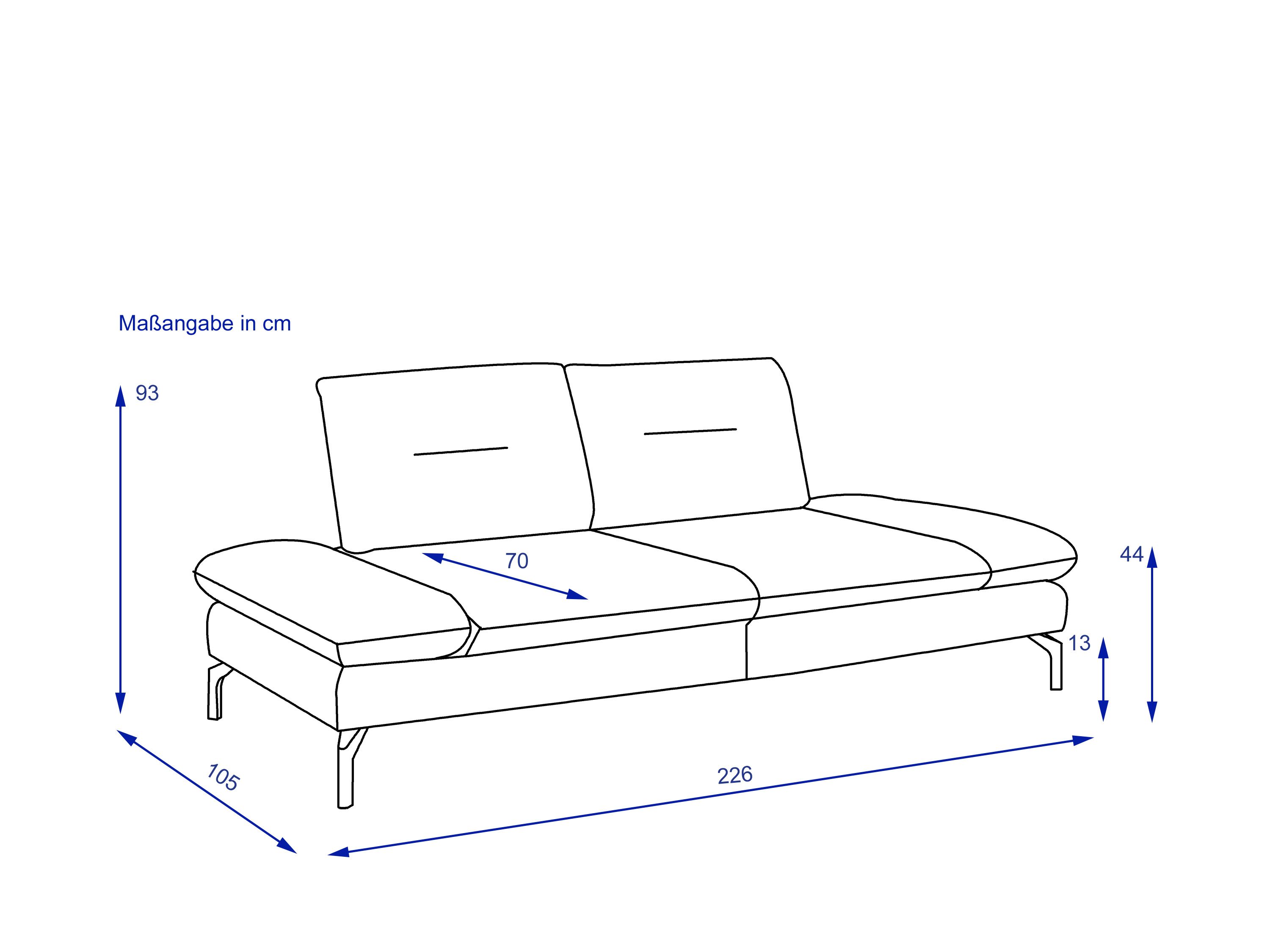 Sofa 2,5 Sitzer PACIFIC hellgrau