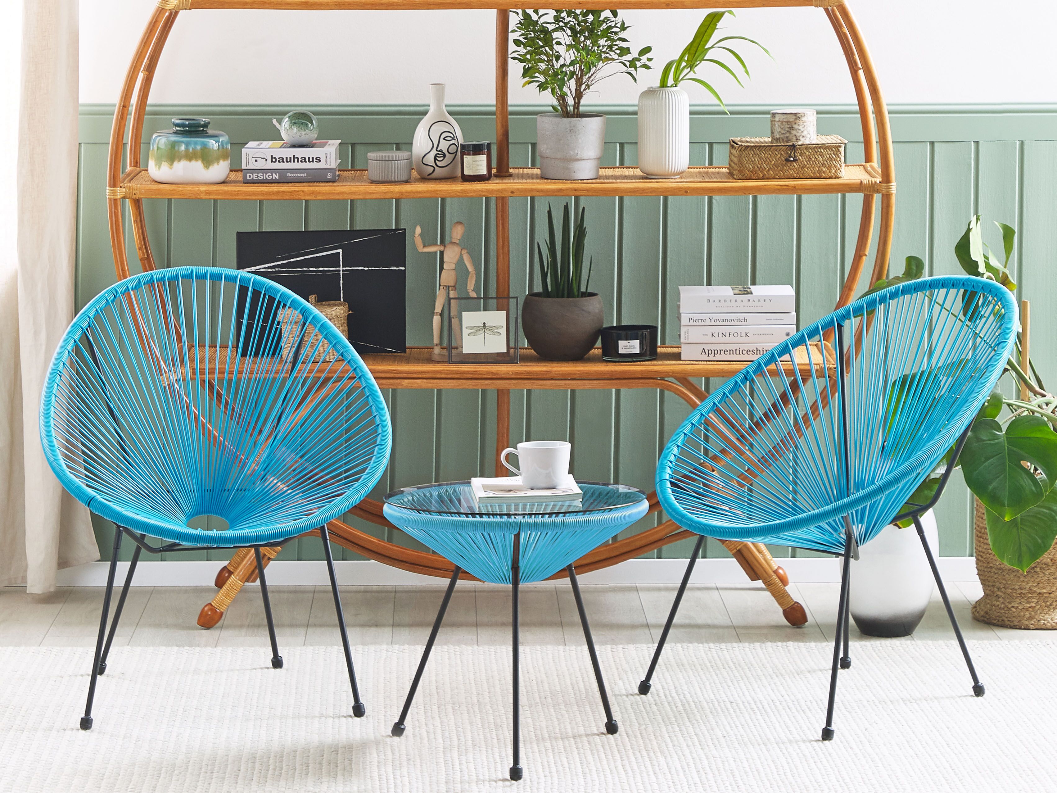 Bistroset ACAPULCO II PE rotan Blauw