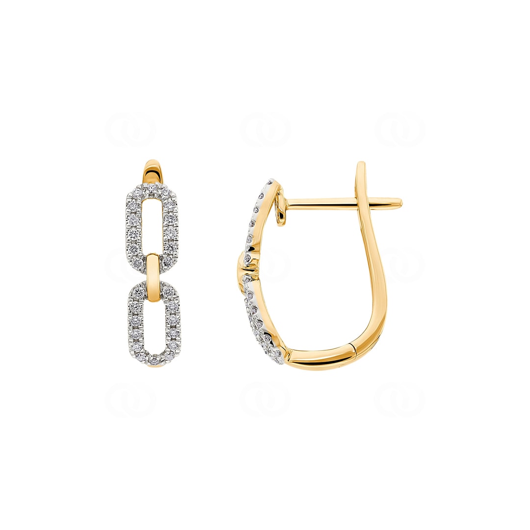 Kreolen 750/18 K Gelbgold mit Diamanten 0.18 ct H/si