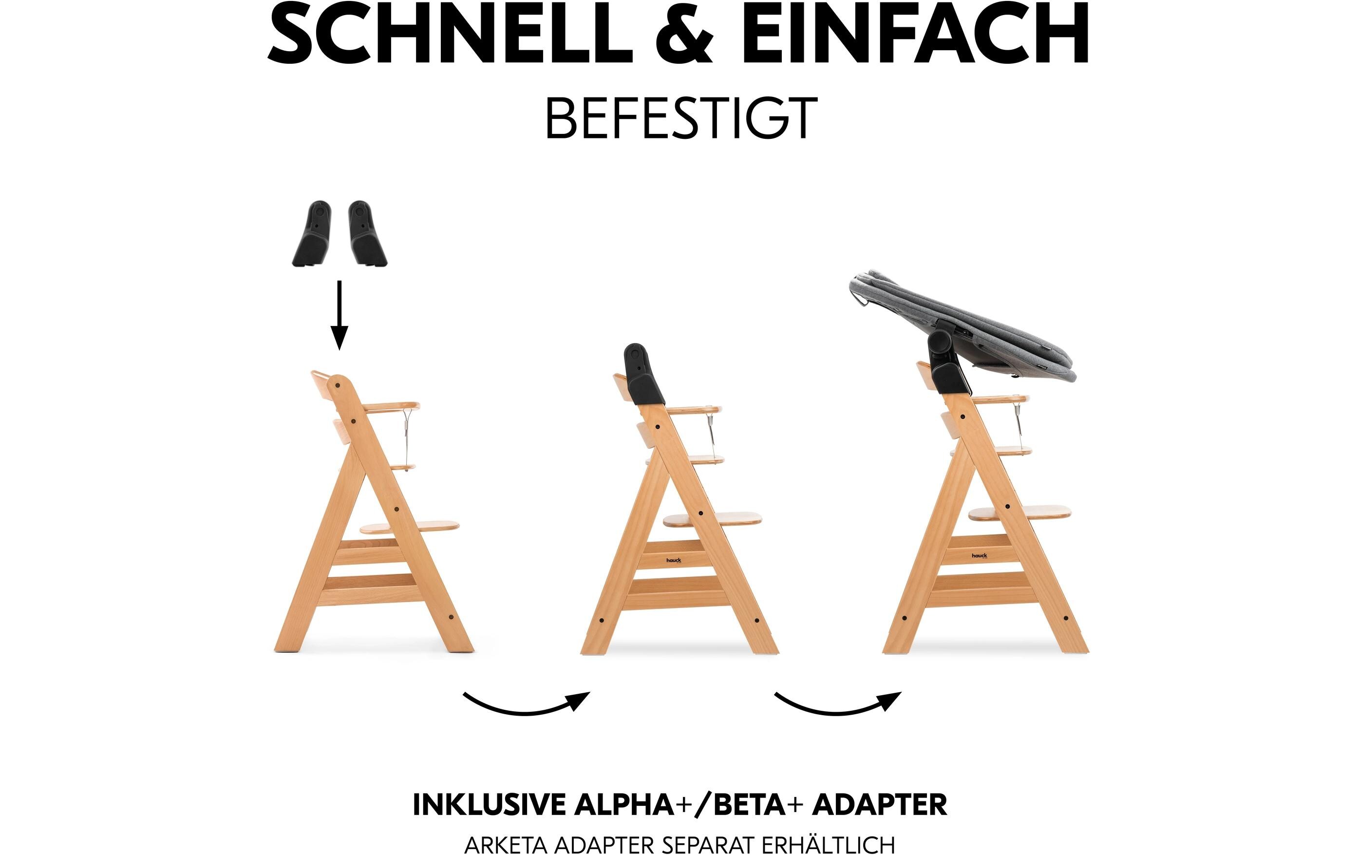 Hochstuhlaufsatz Alpha+/Beta+ Dark Grey Melange3-in-1 Babywippe ab Geburt