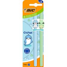 BIC Stylo à bille Cristal Pastel Figurines, bleu & vert