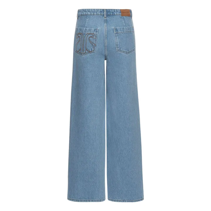 Alma Deia Jean Flare en Coton Bio | Denim bleached