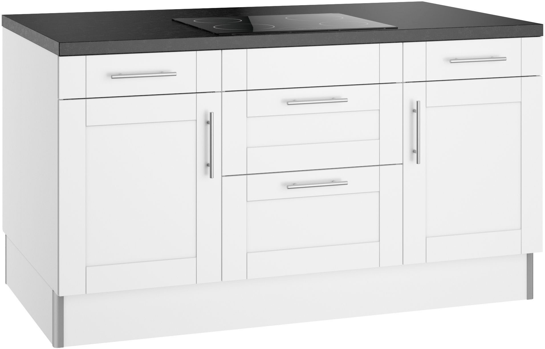 KOCHSTATION Kochinsel »KS-Ahus« Kücheninsel, Breite 160 cm, wahlw. mit E-Gerät, Soft Close Funktion
