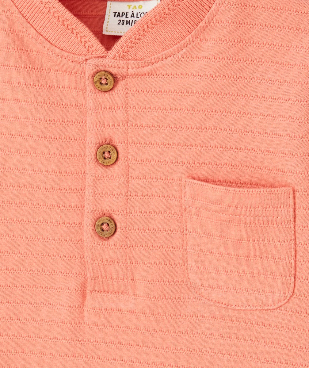 LE POLO VIEUX ROSE EN COTON BIOLOGIQUE AVEC DÉTAILS SUR LE COL
