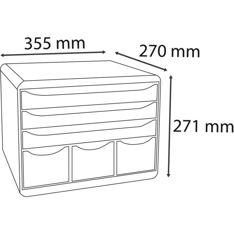 Module de classement Storebox 6 tiroirs Office - Gris lumière