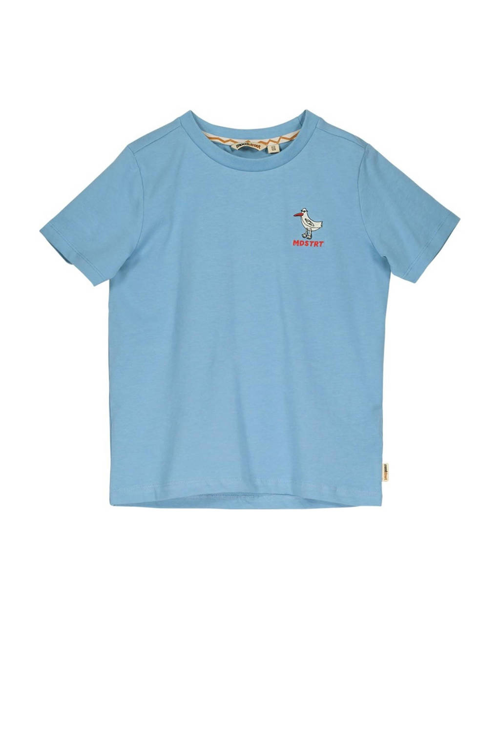 Moodstreet T-shirt met backprint lichtb lauw