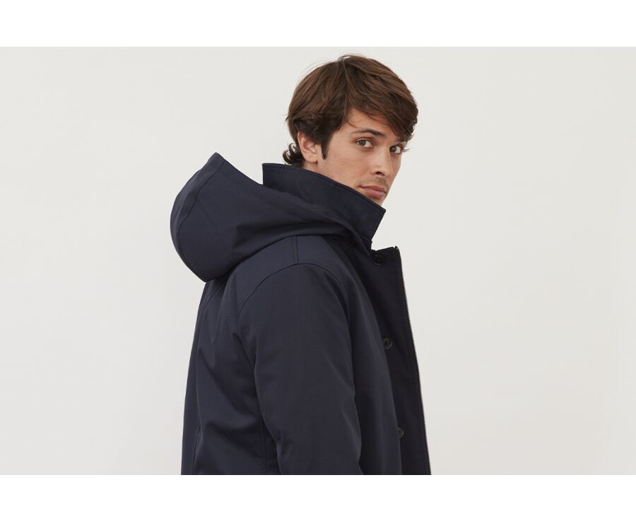 Trench homme Navy foncé matelassé - AURESTILDE