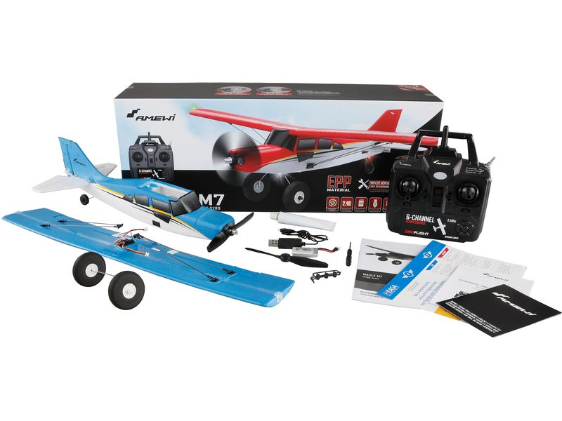 Amewi Motorflugzeug Maule M7 3D/6G Gyro 4 Kanal, 510 mm Vielseitiges Brushless Leichtflugzeug mit Stunt-Funktionen