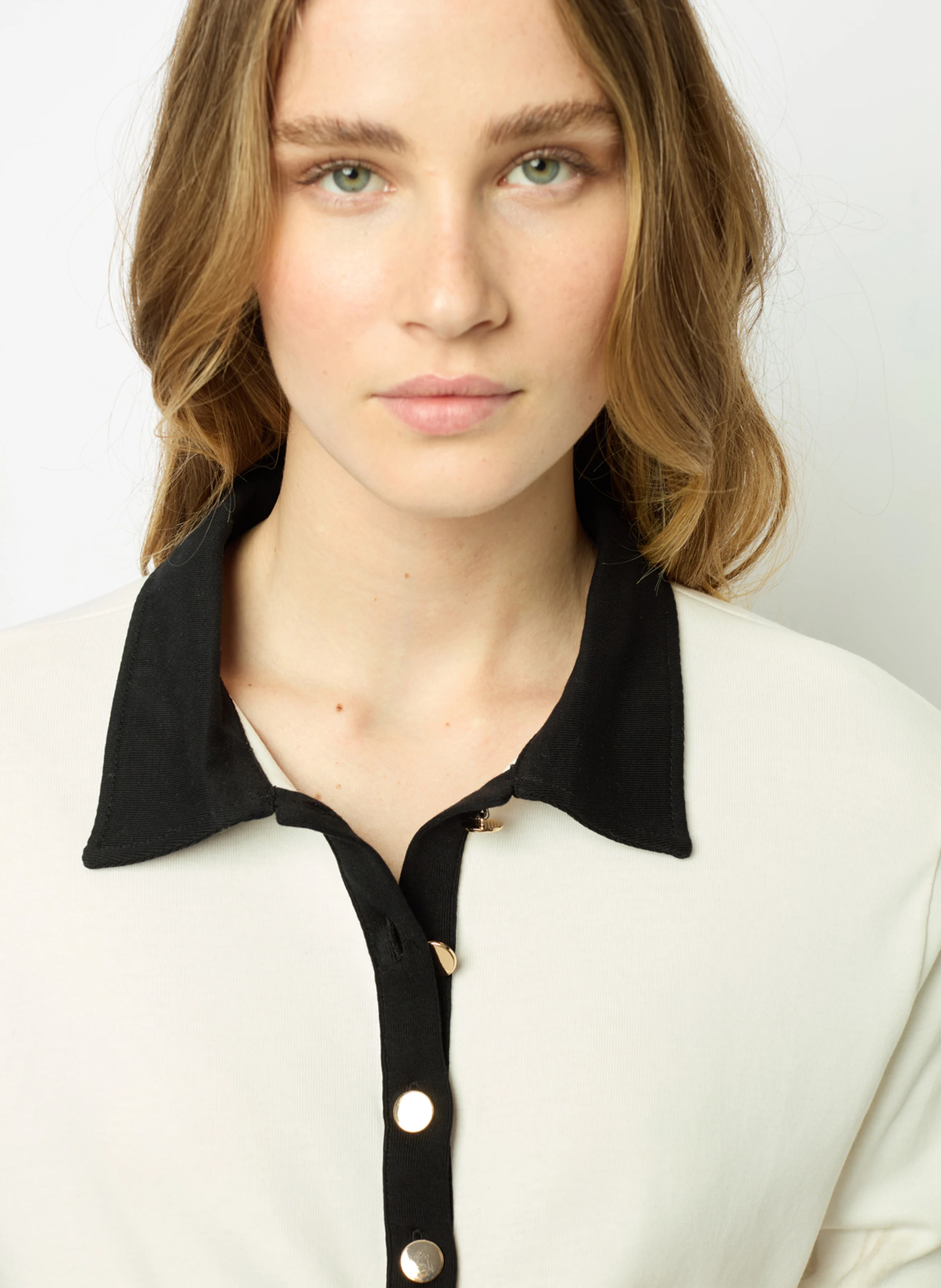 ALFREDINE - Polo manches longues en coton | Blanc
