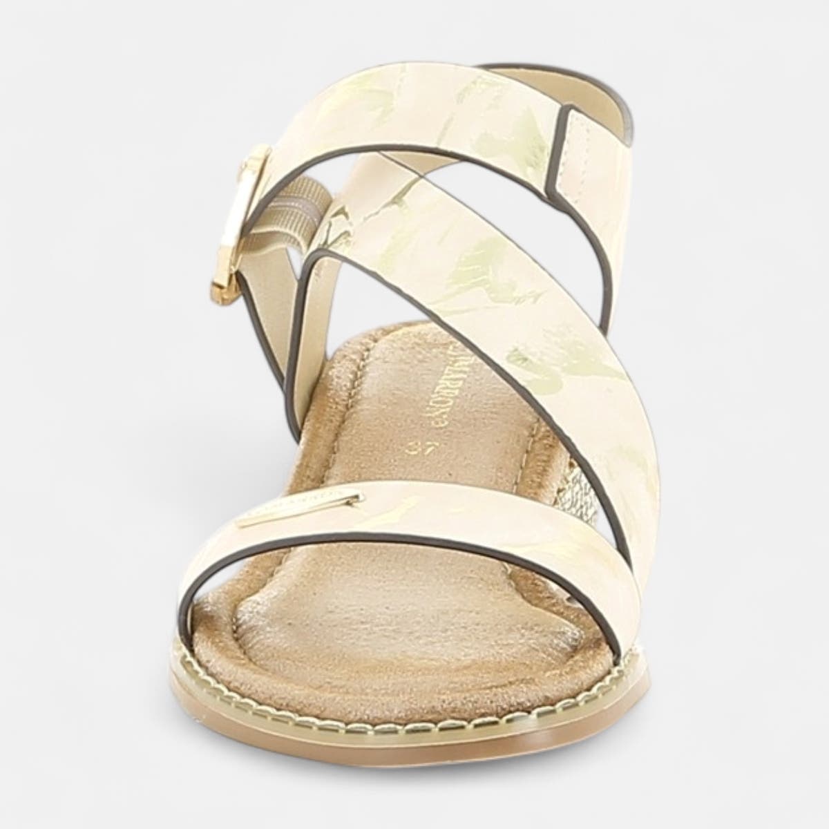 Nu-pieds à talon compensé Femme beige